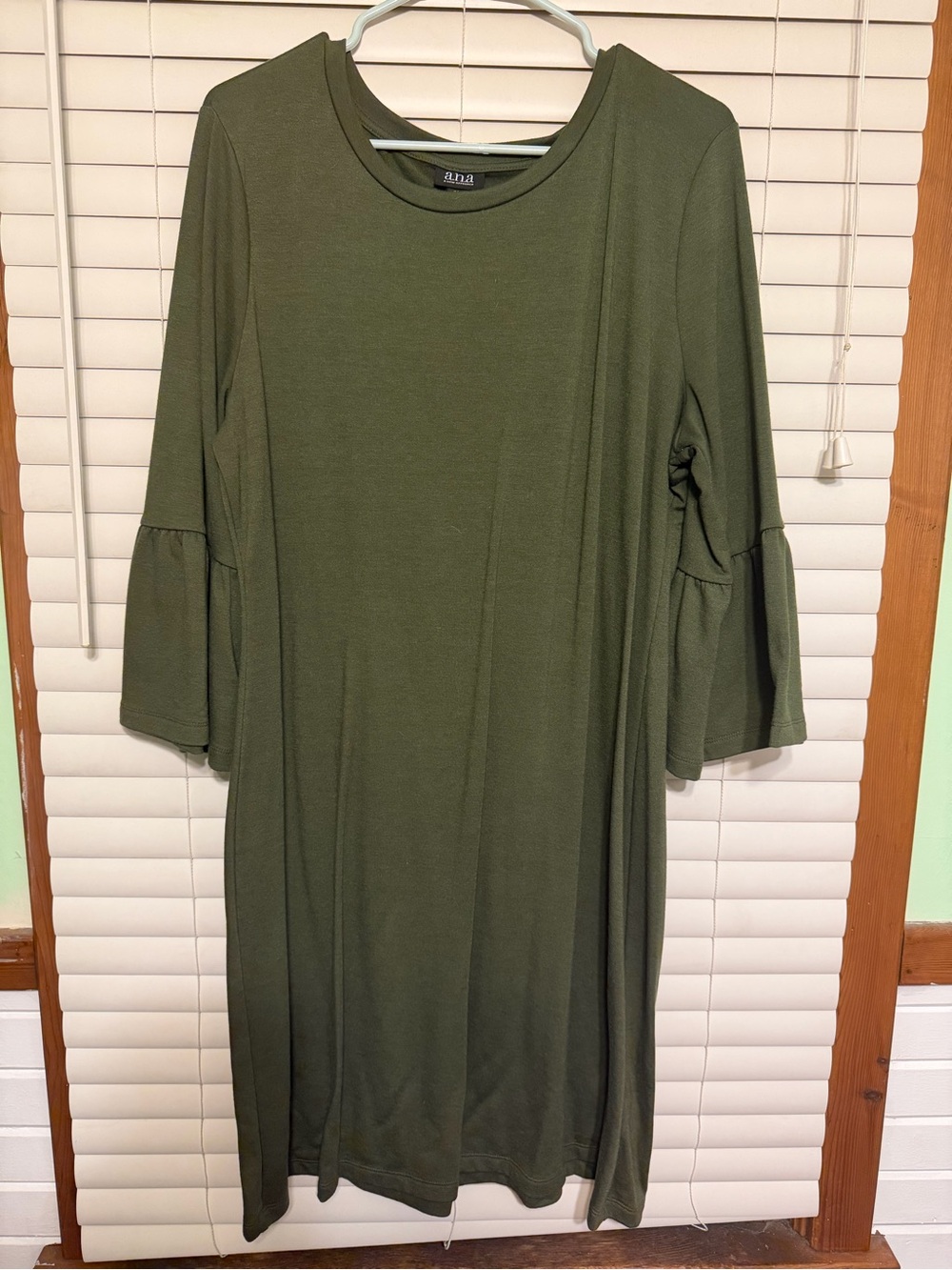 a.n.a Olive Green Bell Sleeve Long Dress